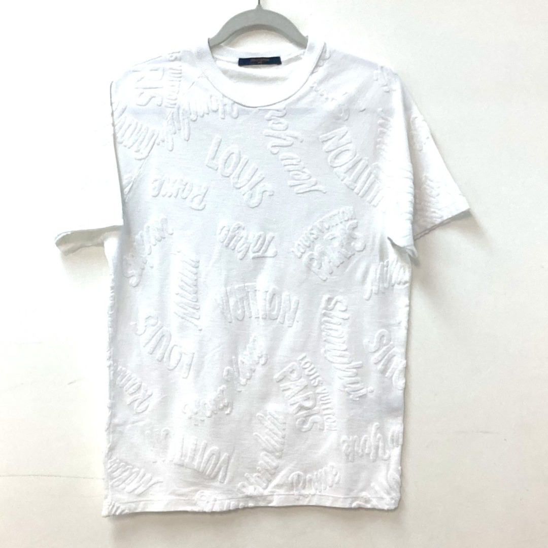 LOUIS VUITTON(ルイヴィトン)のルイヴィトン LOUIS VUITTON パイル ロゴ アパレル トップス 半袖Ｔシャツ コットン ホワイト メンズのトップス(Tシャツ/カットソー(半袖/袖なし))の商品写真