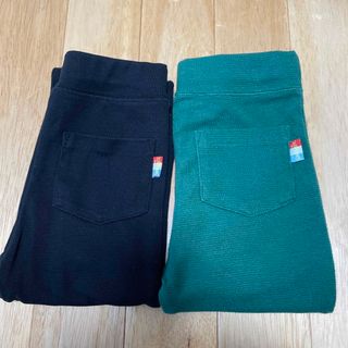 キッズ　130  ストレッチパンツ　ブラック　グリーン　2本セット(パンツ/スパッツ)