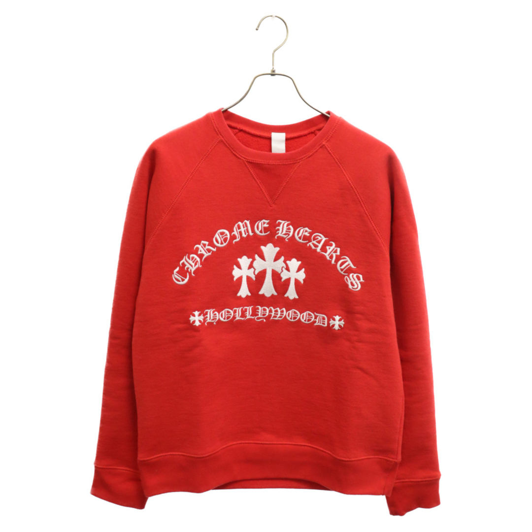 Chrome Hearts(クロムハーツ)のCHROME HEARTS クロムハーツ Y NOT Cemetery Cross Crewneck Sweat King Taco ワイノットセメタリー クロス クルーネックスウェット トレーナーキングタコ レッド メンズのトップス(スウェット)の商品写真