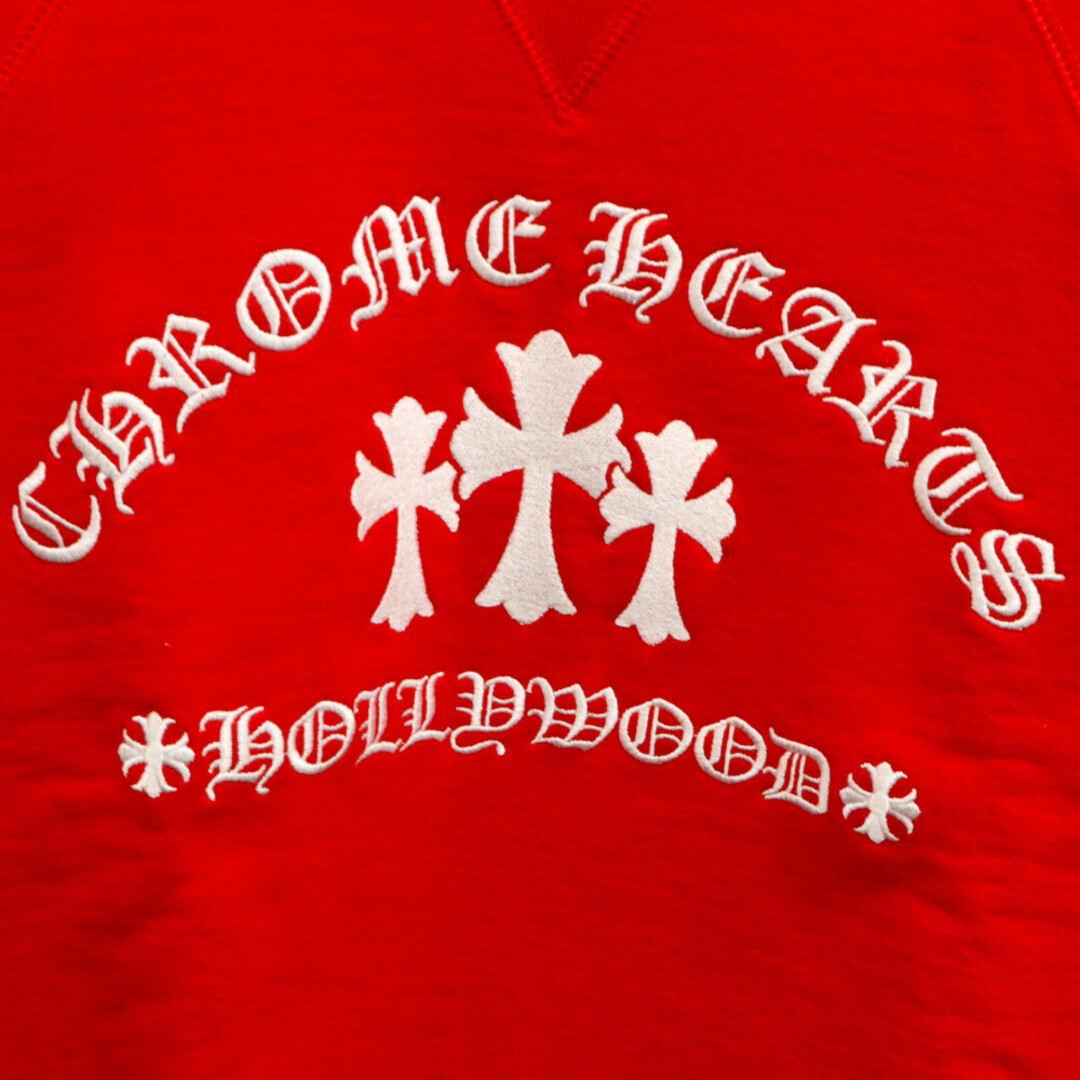 Chrome Hearts(クロムハーツ)のCHROME HEARTS クロムハーツ Y NOT Cemetery Cross Crewneck Sweat King Taco ワイノットセメタリー クロス クルーネックスウェット トレーナーキングタコ レッド メンズのトップス(スウェット)の商品写真