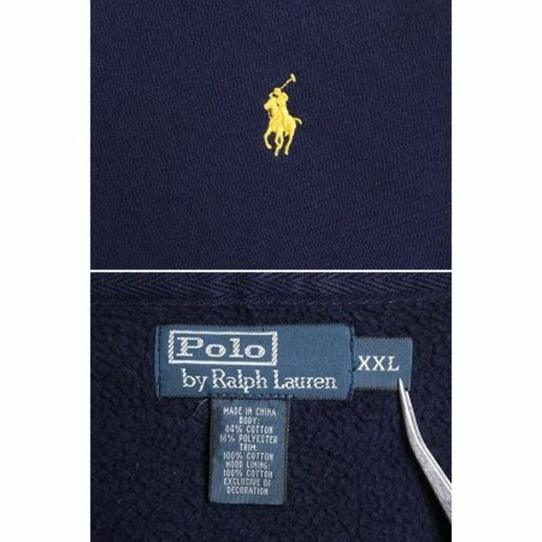 Ralph Lauren(ラルフローレン)のポロ ラルフローレン フルジップ スウェット フード パーカー メンズ XXL / 古着 スエット トレーナー ヘビーウェイト 裏起毛 ワンポイント メンズのトップス(パーカー)の商品写真