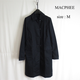 マカフィー(MACPHEE)のMACPHEE セミ ダブル サテン ロングコート スプリング ジャケット 38(ロングコート)
