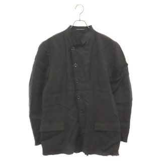 Yohji Yamamoto POUR HOMME ヨウジヤマモト プールオム 22SS リネン ヴィスコース コットン 3 レイヤード カットオフ スタンドジャケット HG-J10-800 ブラック