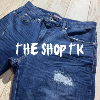 ザショップティーケー(THE SHOP TK)の美品【THE SHOP TK】抗菌防臭 スプラッシュダメージデニムパンツ(デニム/ジーンズ)