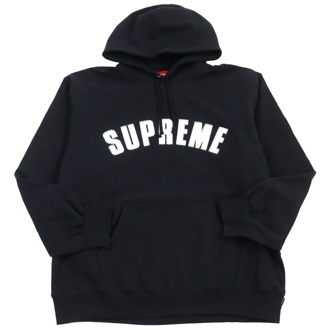 Supreme(シュプリーム)の美品○Supreme シュプリーム 21AW コットン100% Pearl Logo Hooded Sweatshirt ロゴ刺繍入り プルオーバー パーカー/フ―ディー ブラック XXL カナダ製 正規品 メンズ メンズのトップス(パーカー)の商品写真