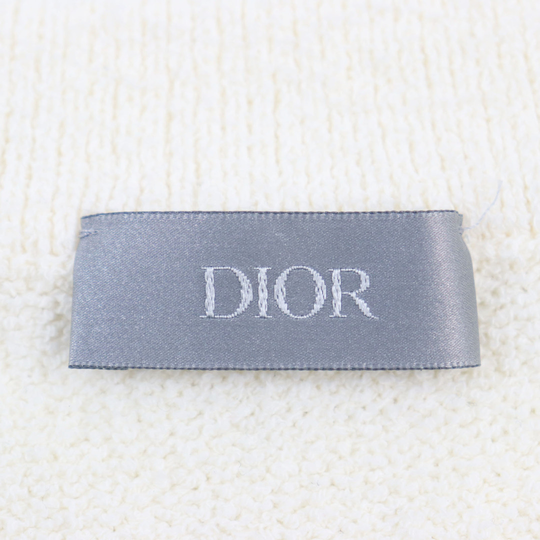 DIOR HOMME(ディオールオム)の極美品○DIOR ディオール オム ERL イーアールエル 23SS 313M657AT498 ラビットパッチ ロゴ刺繡入り パイル地 ニット アイボリー S イタリア製 正規品 メンズ メンズのトップス(ニット/セーター)の商品写真