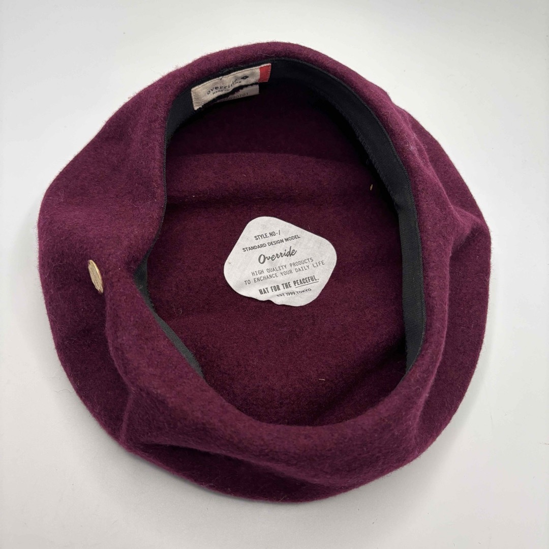 override(オーバーライド)のoverride オーバーライド ボルドー　赤紫色　日本製 ベレー帽 レディースの帽子(ハンチング/ベレー帽)の商品写真