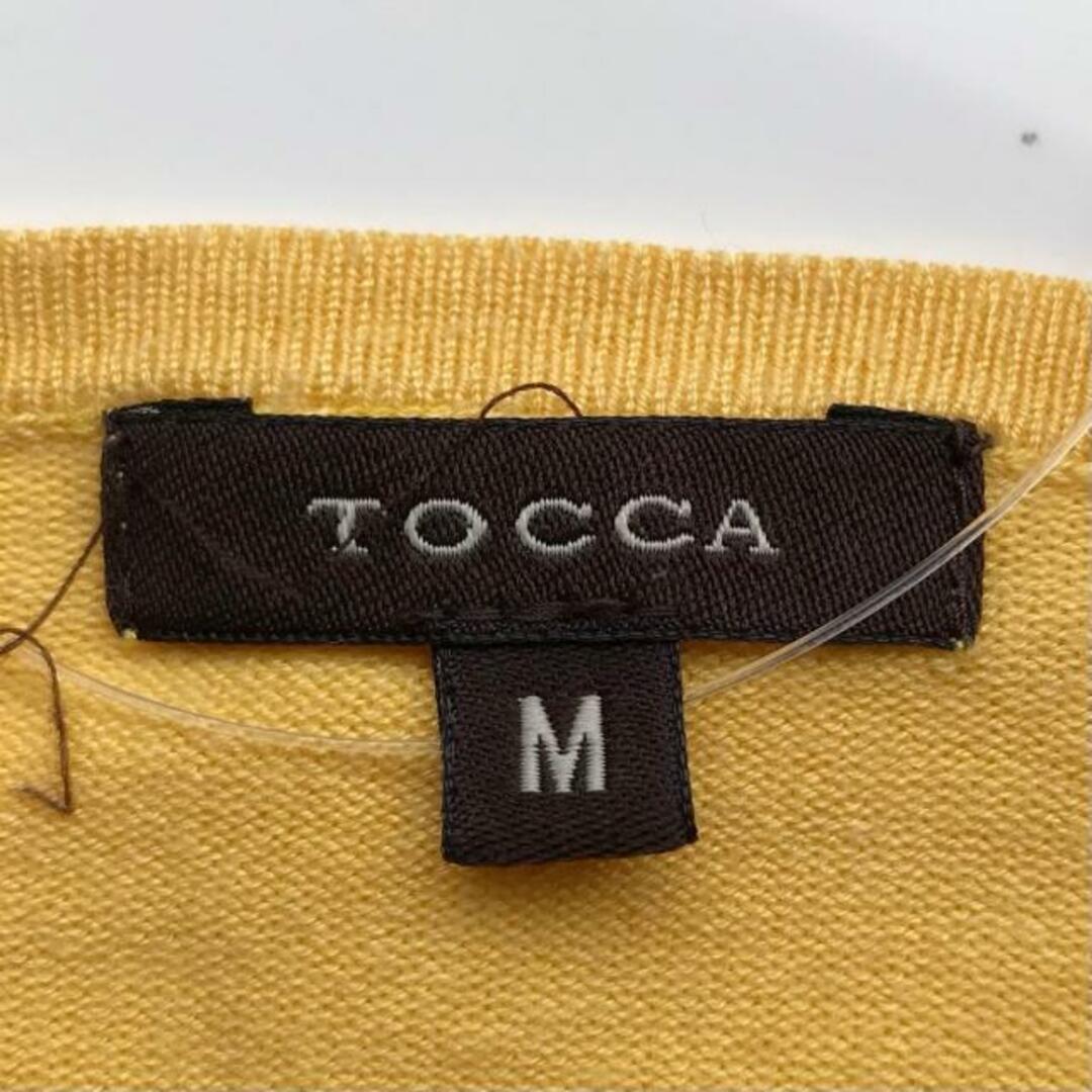 TOCCA(トッカ)のTOCCA(トッカ) カーディガン サイズM レディース - イエロー×アイボリー 長袖/ラインストーン/刺繍/フラワー(花) レディースのトップス(カーディガン)の商品写真