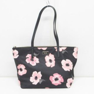 ケイトスペードニューヨーク(kate spade new york)のKate spade(ケイトスペード) ショルダーバッグ - WKR00511 黒×ピンク×ライトピンク 花柄 ナイロン×レザー(ショルダーバッグ)