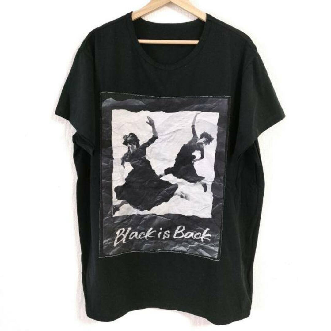 Yohji Yamamoto(ヨウジヤマモト)のyohjiyamamoto(ヨウジヤマモト) 半袖Tシャツ サイズ2 M メンズ - 黒×ライトグレー クルーネック メンズのトップス(Tシャツ/カットソー(半袖/袖なし))の商品写真