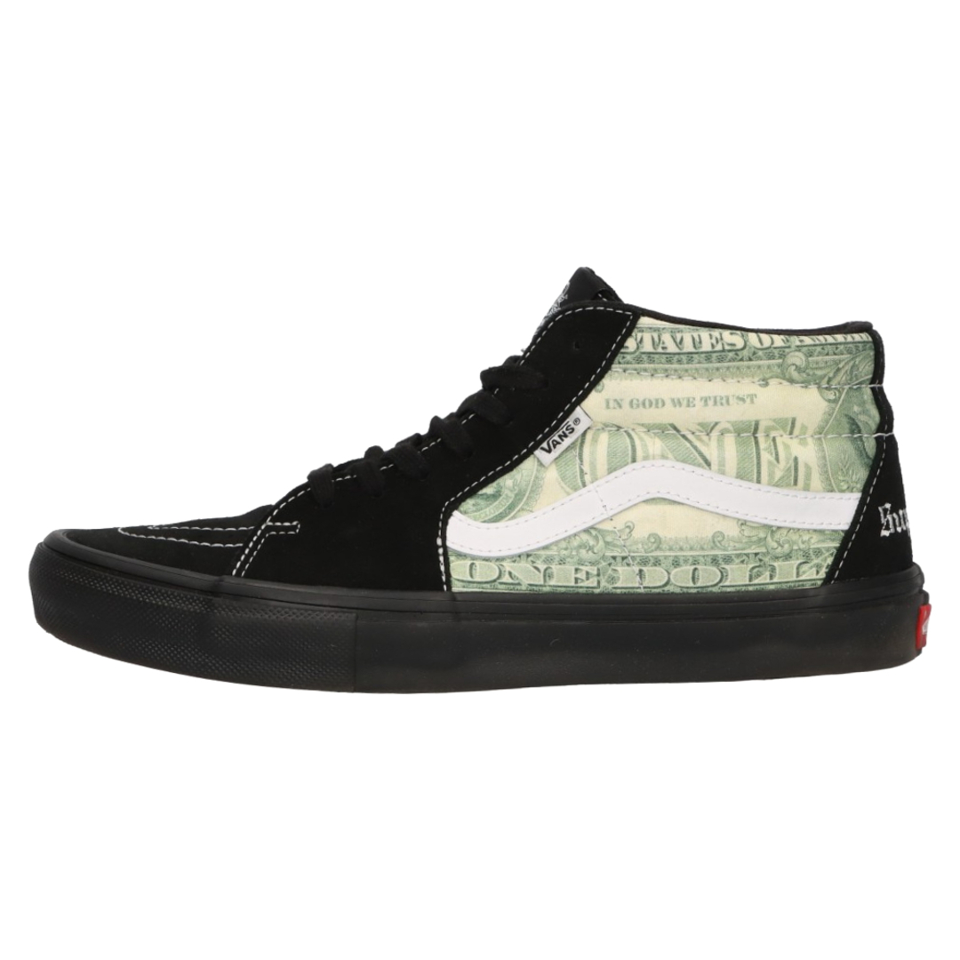 VANS(ヴァンズ)のVANS ヴァンズ 23SS×Supreme Dollar Skate Grosso Mid×シュプリーム ドルモチーフ スケートグロッソ ミッドカットスニーカー VN0A5FCGBMA ブラック US10/28cm メンズの靴/シューズ(スニーカー)の商品写真