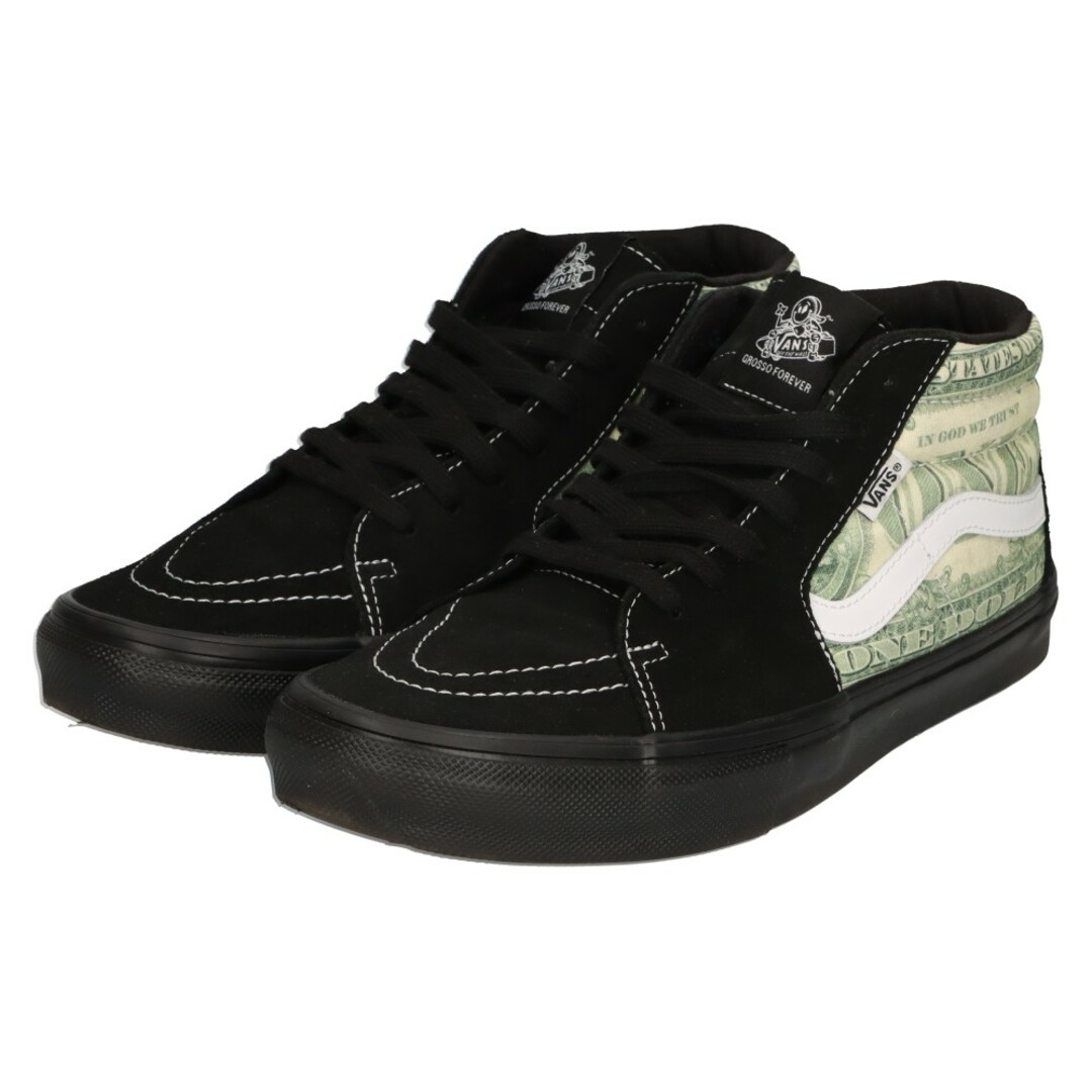 VANS(ヴァンズ)のVANS ヴァンズ 23SS×Supreme Dollar Skate Grosso Mid×シュプリーム ドルモチーフ スケートグロッソ ミッドカットスニーカー VN0A5FCGBMA ブラック US10/28cm メンズの靴/シューズ(スニーカー)の商品写真