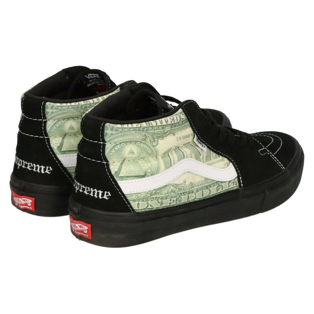 VANS(ヴァンズ)のVANS ヴァンズ 23SS×Supreme Dollar Skate Grosso Mid×シュプリーム ドルモチーフ スケートグロッソ ミッドカットスニーカー VN0A5FCGBMA ブラック US10/28cm メンズの靴/シューズ(スニーカー)の商品写真