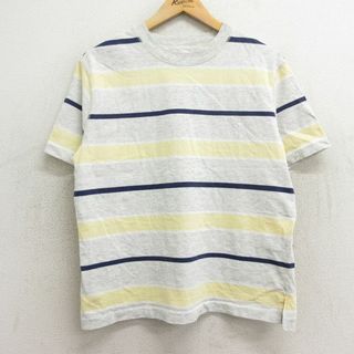 古着 半袖 ビンテージ Tシャツ レディース 90年代 90s 無地 クルーネック 薄グレー 霜降り他 ボーダー 24mar23 中古(ミニワンピース)