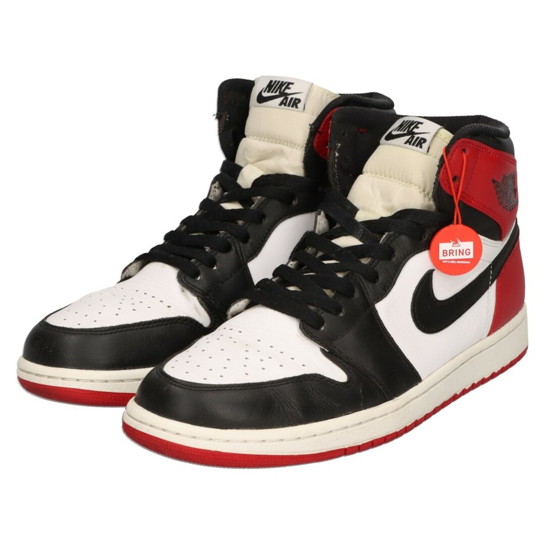 NIKE(ナイキ)のNIKE ナイキ AIR JORDAN1 RETRO HIGH OG エアジョーダン1 ハイカットスニーカー つま黒 ブラック/レッド US10.5/28.5cm 555088-184 メンズの靴/シューズ(スニーカー)の商品写真