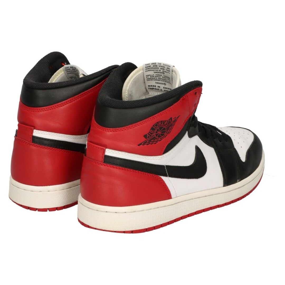 NIKE(ナイキ)のNIKE ナイキ AIR JORDAN1 RETRO HIGH OG エアジョーダン1 ハイカットスニーカー つま黒 ブラック/レッド US10.5/28.5cm 555088-184 メンズの靴/シューズ(スニーカー)の商品写真