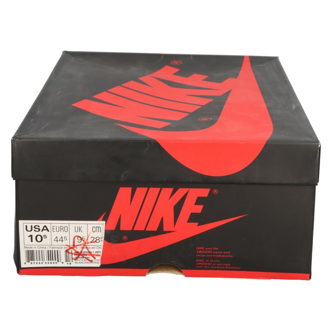 NIKE(ナイキ)のNIKE ナイキ AIR JORDAN1 RETRO HIGH OG エアジョーダン1 ハイカットスニーカー つま黒 ブラック/レッド US10.5/28.5cm 555088-184 メンズの靴/シューズ(スニーカー)の商品写真