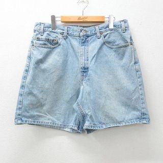 Levi's - W35★古着 リーバイス Levis 550 ショート パンツ ショーツ メンズ 00年代 00s コットン 紺 ネイビー デニム 24mar25 中古 ボトムス 短パン ショーパン ハーフ