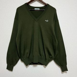 クロコダイル(Crocodile)の★crocodile クロコダイル ニット セーター ウール モスグリーン ワニ(ニット/セーター)