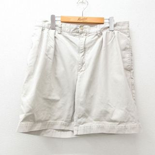 ラルフローレン(Ralph Lauren)のW35★古着 ラルフローレン Ralph Lauren ショート ブランド チノ パンツ ショーツ チノパン メンズ 90年代 90s コットン 薄ベージュ カーキ 24mar25 中古 ボトムス 短パン ショーパン(ワークパンツ/カーゴパンツ)