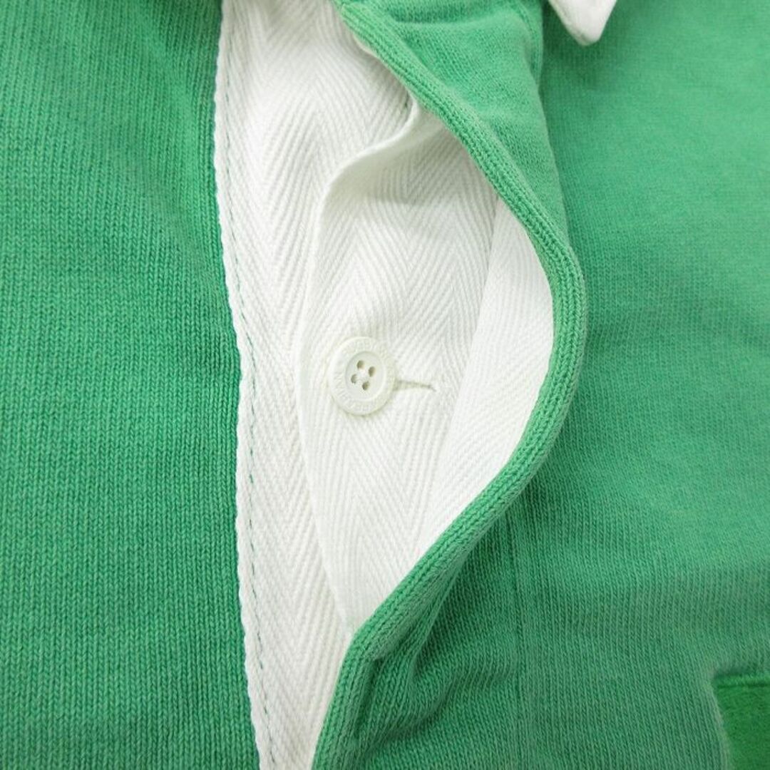 M★古着 バーバリアン 長袖 ラガー シャツ メンズ 90年代 90s アイルランド ラグビー ラグラン カナダ製 緑他 グリーン 24mar25 中古 トップス メンズのトップス(シャツ)の商品写真