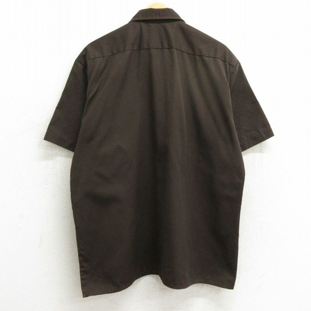 Dickies(ディッキーズ)のXL★古着 ディッキーズ Dickies 半袖 ワーク シャツ メンズ 茶 ブラウン 24mar23 中古 トップス メンズのトップス(シャツ)の商品写真