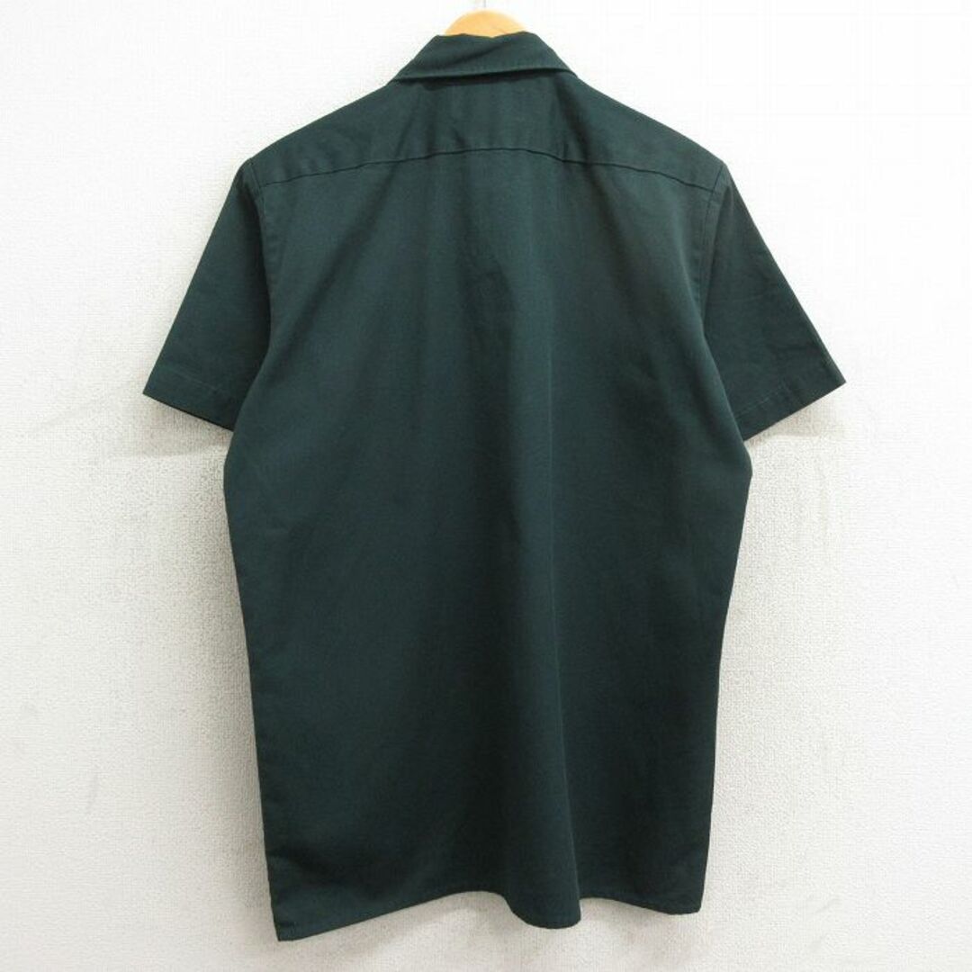 Dickies(ディッキーズ)のM★古着 ディッキーズ Dickies 半袖 ワーク シャツ メンズ 90年代 90s USA製 緑 グリーン 【spe】 24mar25 中古 トップス メンズのトップス(シャツ)の商品写真