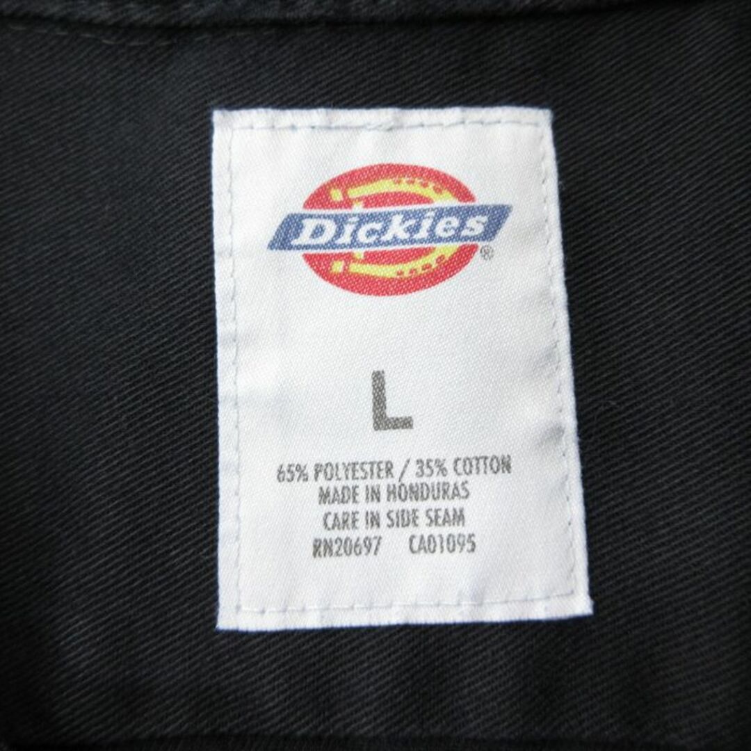 Dickies(ディッキーズ)のXL★古着 ディッキーズ Dickies 半袖 ワーク シャツ メンズ ロング丈 黒 ブラック 24mar25 中古 トップス メンズのトップス(シャツ)の商品写真