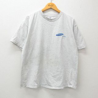 XL★古着 半袖 ビンテージ Tシャツ メンズ 90年代 90s SAMSUNG コットン クルーネック USA製 薄グレー 霜降り 【spe】 24mar23 中古(Tシャツ/カットソー(半袖/袖なし))