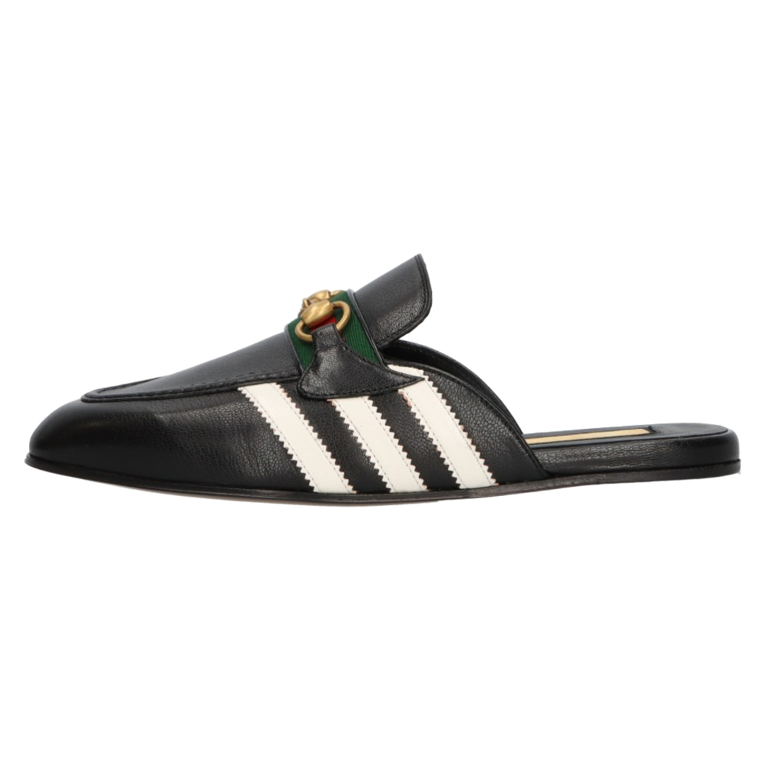 Gucci(グッチ)のGUCCI グッチ ×adidas ホースビット 3ストライプレザーサンダル スリッパ 721481 ブラック メンズの靴/シューズ(サンダル)の商品写真