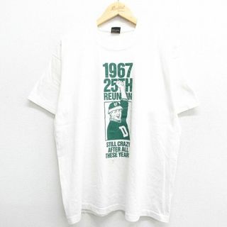 スクリーンスターズ(SCREEN STARS)のXL★古着 スクリーンスターズ 半袖 ビンテージ Tシャツ メンズ 80年代 80s STILL 男性 クルーネック USA製 白 ホワイト 24mar23 中古(Tシャツ/カットソー(半袖/袖なし))