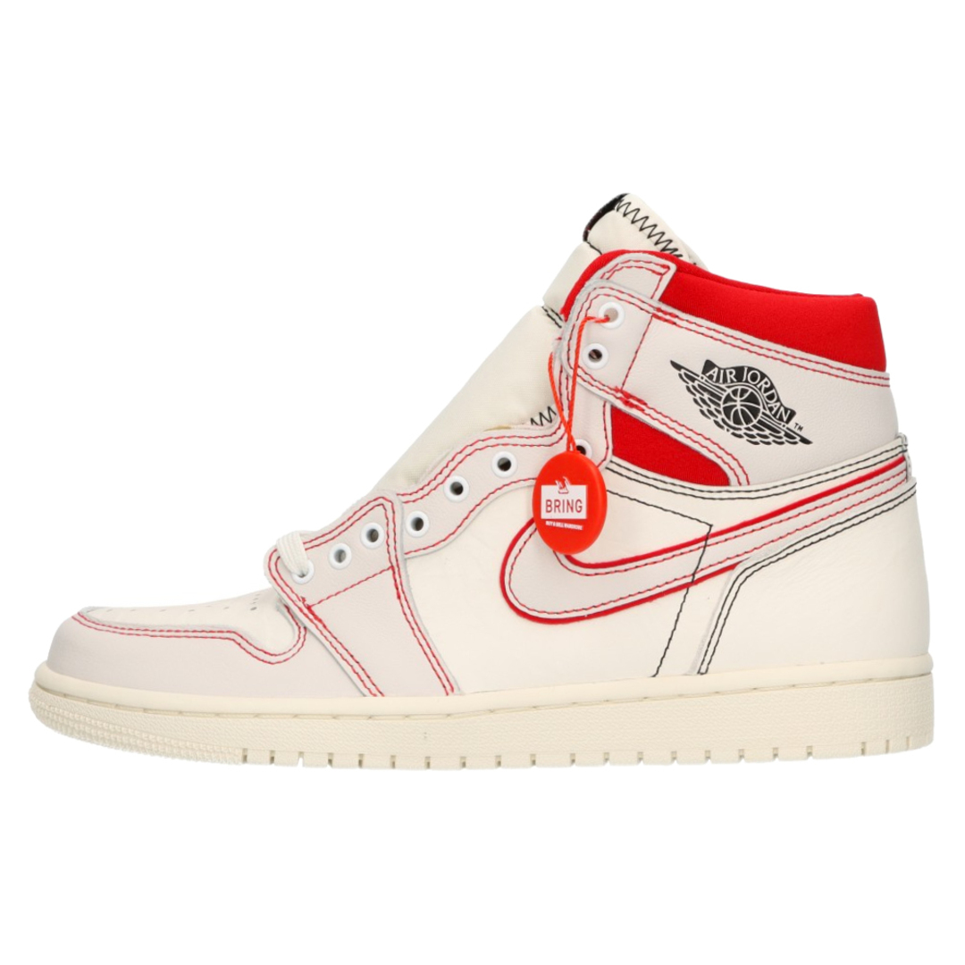 NIKE(ナイキ)のNIKE ナイキ AIR JORDAN1 RETRO HIGH OG Sail/University Red エアジョーダン1 ハイカットスニーカー ホワイト/レッド US8/26cm 555088-160 メンズの靴/シューズ(スニーカー)の商品写真