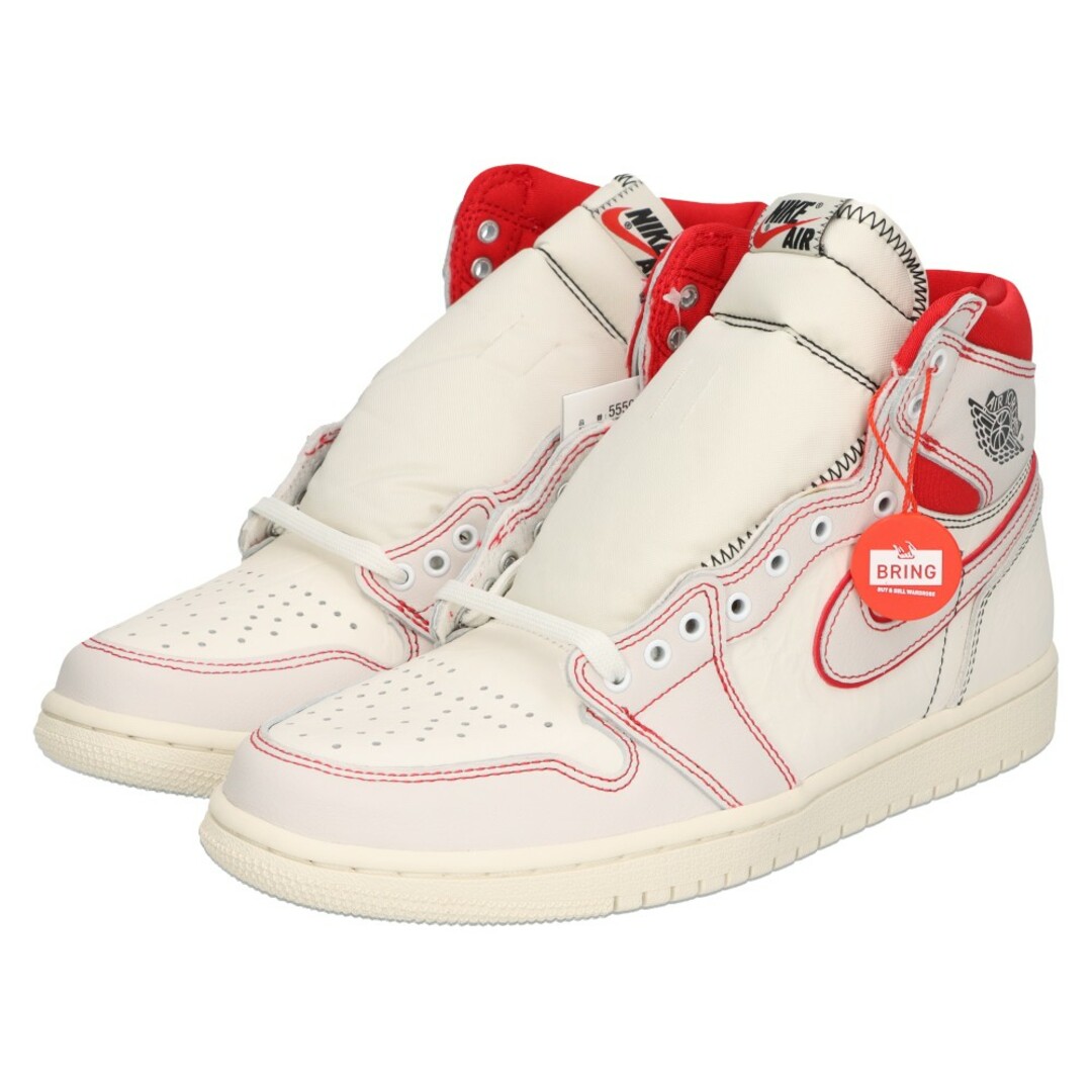 NIKE(ナイキ)のNIKE ナイキ AIR JORDAN1 RETRO HIGH OG Sail/University Red エアジョーダン1 ハイカットスニーカー ホワイト/レッド US8/26cm 555088-160 メンズの靴/シューズ(スニーカー)の商品写真