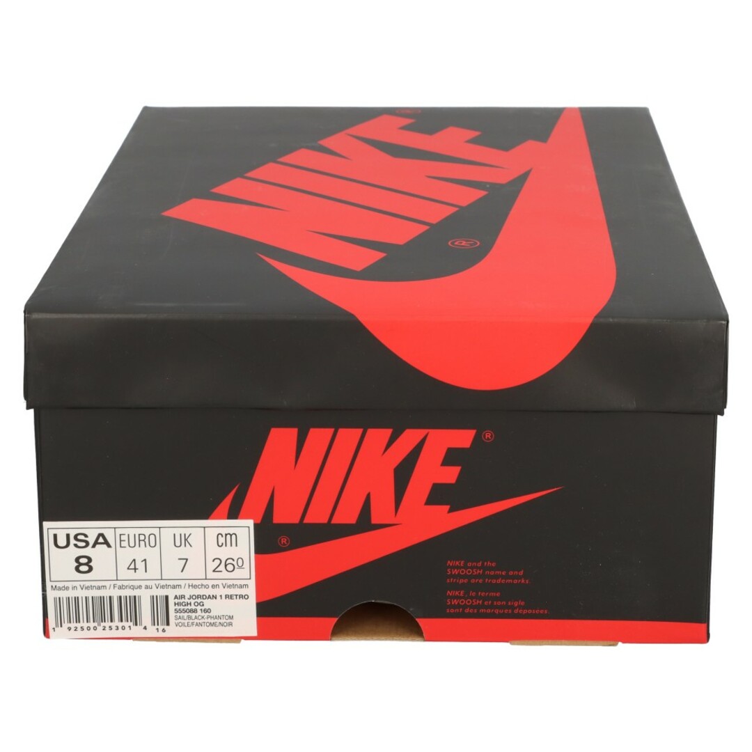 NIKE(ナイキ)のNIKE ナイキ AIR JORDAN1 RETRO HIGH OG Sail/University Red エアジョーダン1 ハイカットスニーカー ホワイト/レッド US8/26cm 555088-160 メンズの靴/シューズ(スニーカー)の商品写真