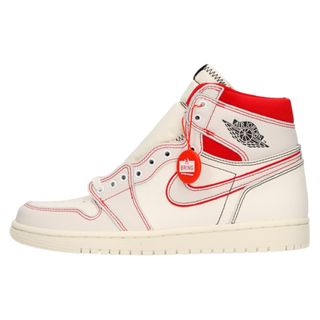 ナイキ(NIKE)のNIKE ナイキ AIR JORDAN1 RETRO HIGH OG Sail/University Red エアジョーダン1 ハイカットスニーカー ホワイト/レッド US8/26cm 555088-160(スニーカー)