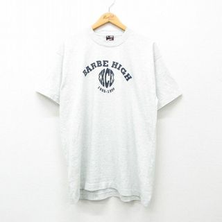 フルーツオブザルーム(FRUIT OF THE LOOM)のXL★古着 フルーツオブザルーム 半袖 ビンテージ Tシャツ メンズ 90年代 90s バルブハイ クルーネック USA製 薄グレー 霜降り 24mar25 中古(Tシャツ/カットソー(半袖/袖なし))