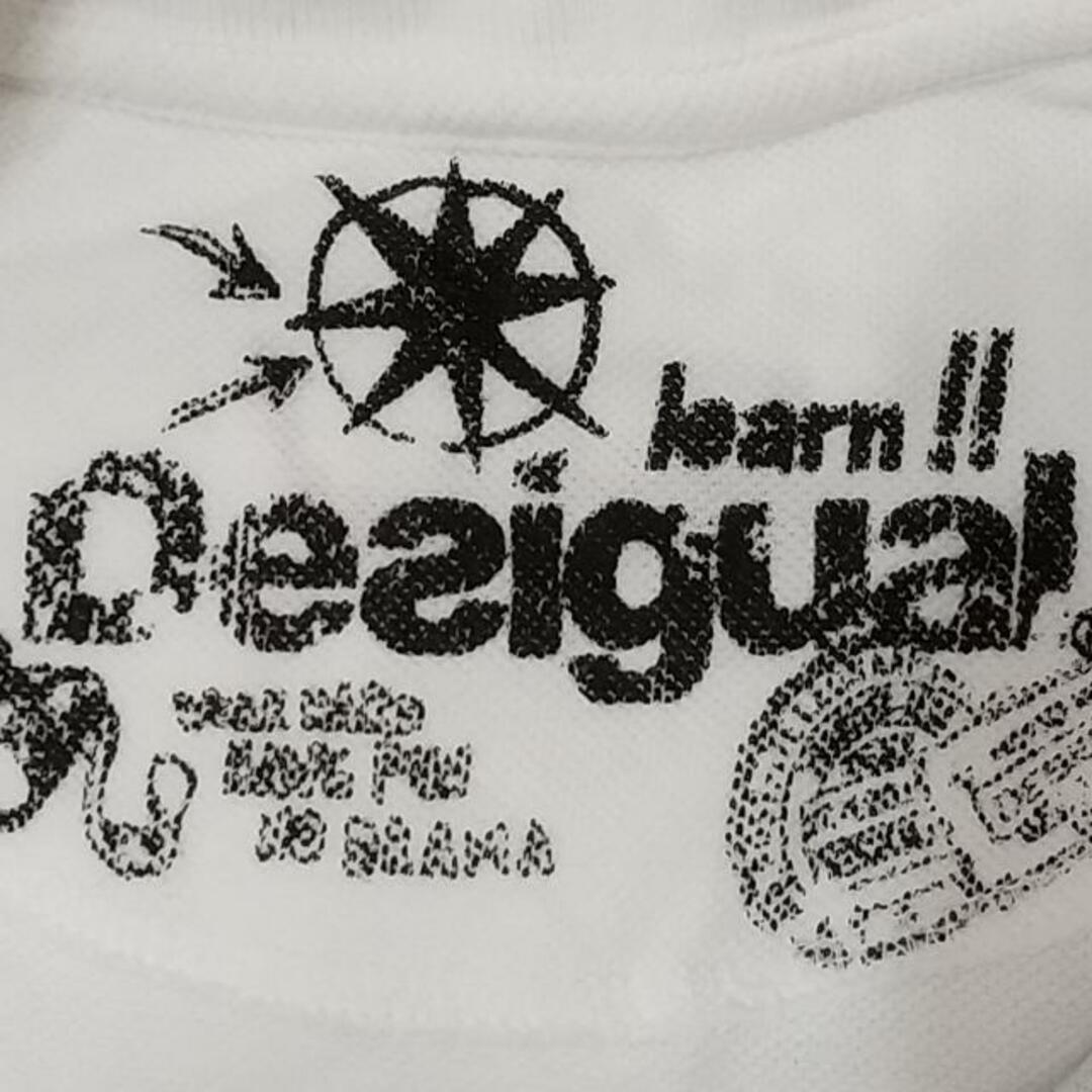 DESIGUAL(デシグアル)のDesigual(デシグアル) 半袖ポロシャツ サイズM メンズ美品  - 白×レッド×マルチ メンズのトップス(ポロシャツ)の商品写真