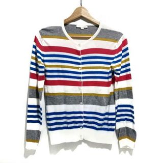 ジョンスメドレー(JOHN SMEDLEY)のJOHN SMEDLEY(ジョンスメドレー) カーディガン サイズS レディース - 白×ブルー×マルチ 長袖/ボーダー(カーディガン)