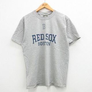 リー(Lee)のL★古着 リー Lee 半袖 ビンテージ Tシャツ メンズ 00年代 00s MLB ボストンレッドソックス コットン クルーネック グレー 霜降り メジャーリーグ ベースボール 野球 24mar25 中古(Tシャツ/カットソー(半袖/袖なし))