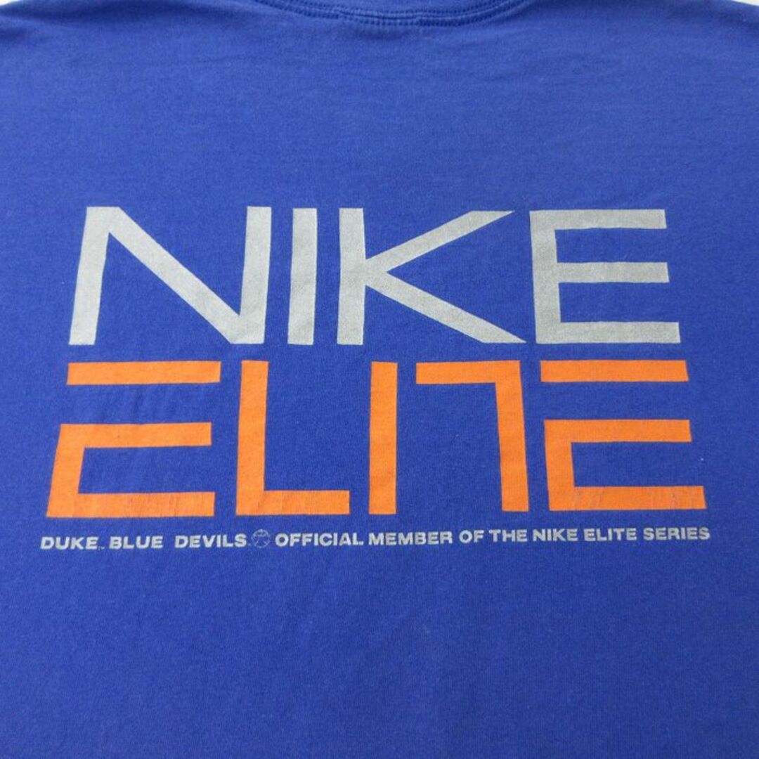 NIKE(ナイキ)のXL★古着 ナイキ NIKE 半袖 ビンテージ Tシャツ メンズ 00年代 00s ビッグロゴ バスケットボール ELITE 大きいサイズ コットン クルーネック 青 ブルー 24mar25 中古 メンズのトップス(Tシャツ/カットソー(半袖/袖なし))の商品写真