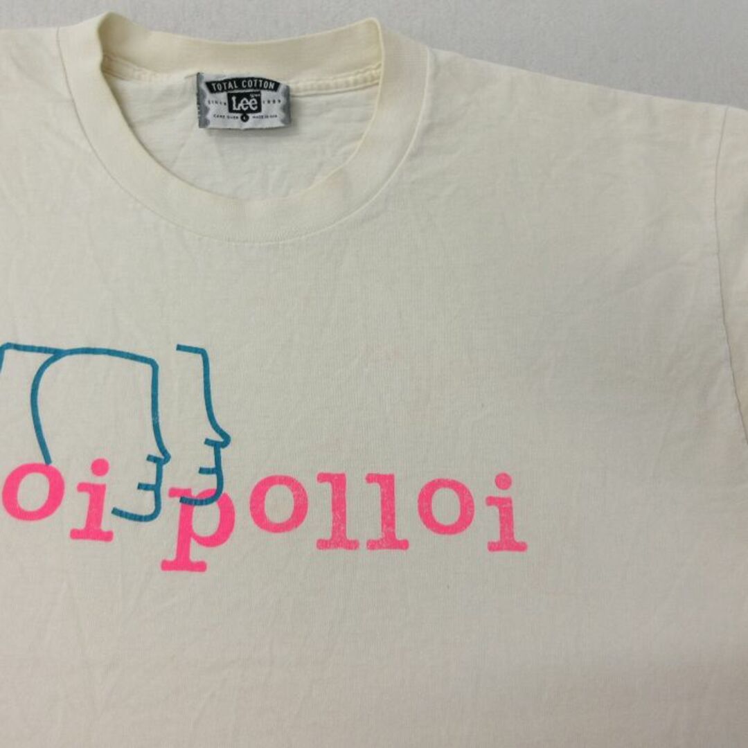 Lee(リー)のXL★古着 リー Lee 半袖 ビンテージ Tシャツ メンズ 90年代 90s hoi polloi コットン クルーネック USA製 白 ホワイト 24mar25 中古 メンズのトップス(Tシャツ/カットソー(半袖/袖なし))の商品写真