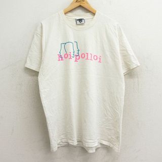 リー(Lee)のXL★古着 リー Lee 半袖 ビンテージ Tシャツ メンズ 90年代 90s hoi polloi コットン クルーネック USA製 白 ホワイト 24mar25 中古(Tシャツ/カットソー(半袖/袖なし))