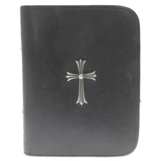 クロムハーツ(Chrome Hearts)のCHROME HEARTS クロムハーツ AGENDA アジェンダ ラージCHクロス付き ダガーラウンドジップ 手帳カバー シルバー/ブラック(その他)