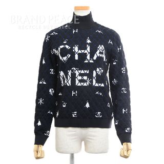 シャネル(CHANEL)のシャネル ニット トップス ロゴ カシミヤ/ウール ブラック 36サイズ P62(ニット/セーター)