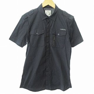 ディーゼル(DIESEL)のディーゼル ワークシャツ 半袖 コットン ストレッチ 黒 M 国内正規品(シャツ)