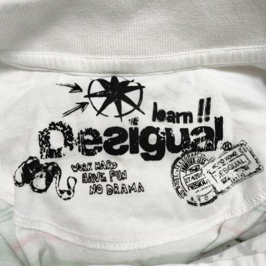 DESIGUAL(デシグアル)のDesigual(デシグアル) 半袖ポロシャツ サイズEUR　M メンズ - 白×ブルー×マルチ メンズのトップス(ポロシャツ)の商品写真