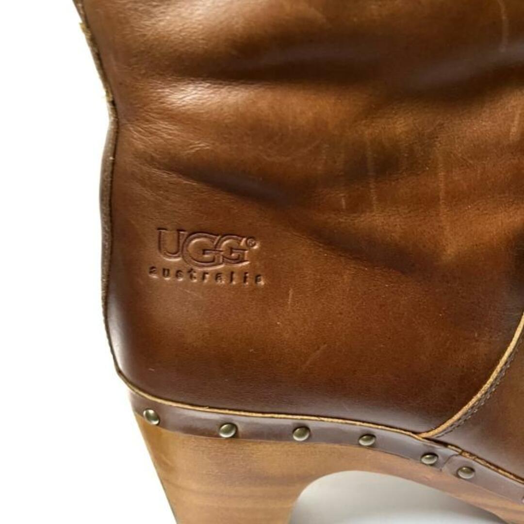 UGG(アグ)のUGG(アグ) ブーツ 24.0 レディース - ダークブラウン レザー×ムートン レディースの靴/シューズ(ブーツ)の商品写真