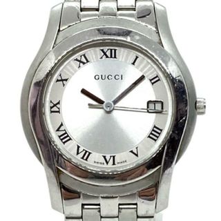 Gucci - GUCCI(グッチ) 腕時計 - 5500M メンズ シルバー×白