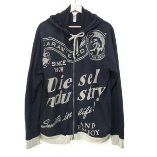 ディーゼル(DIESEL)のDIESEL(ディーゼル) パーカー サイズI 4 メンズ美品  - 黒×ライトグレー 長袖(パーカー)