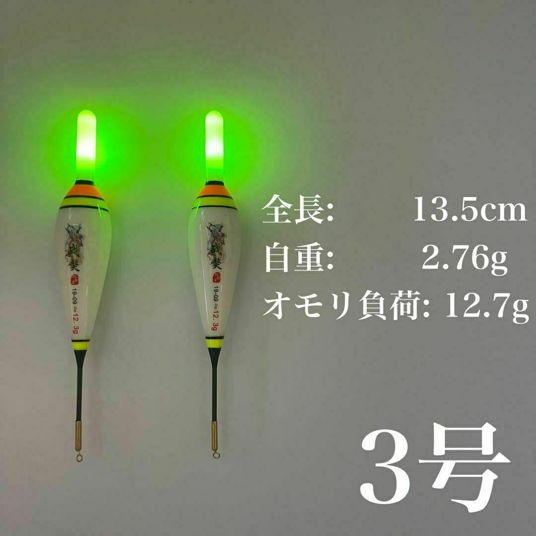 電気ウキ　3号　棒ウキ　LED　ハピソン　夜釣り　冨士灯器　ウキ釣り　ヤリイカ スポーツ/アウトドアのフィッシング(その他)の商品写真